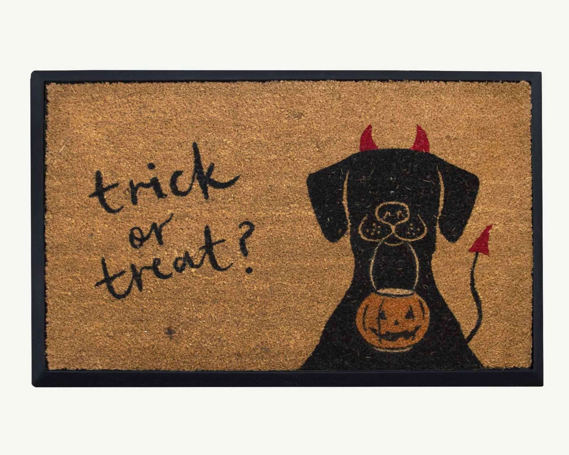 trick or treat + dog - convertible entrance doormat- 4 Cats & Dogs Home Furnishings Inc