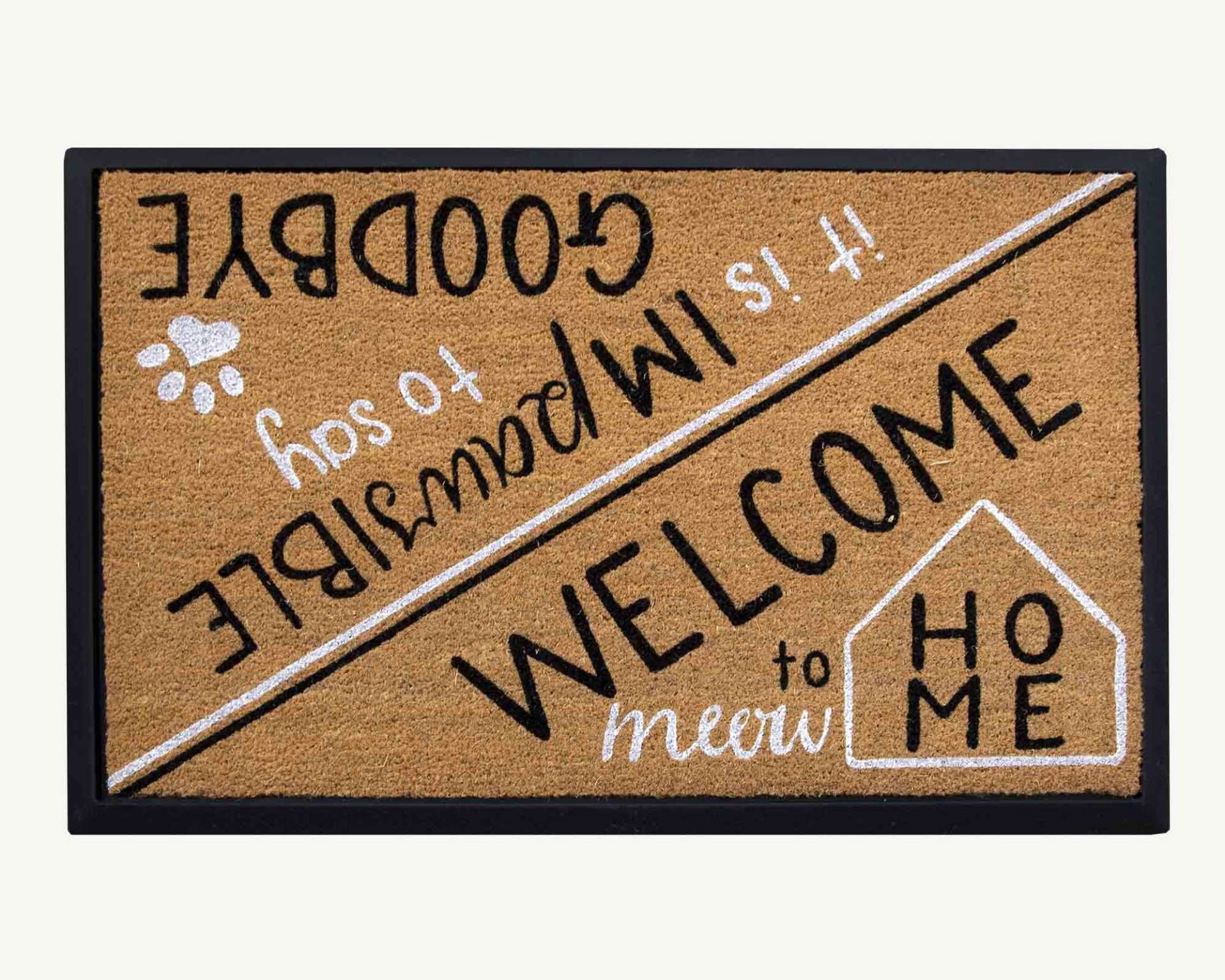 hello, goodbye - convertible entrance doormat -4 Cats & Dogs Home Furnishings Inc