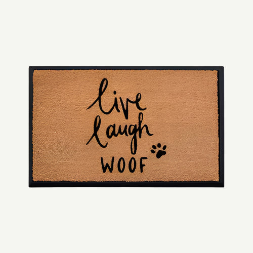 live laugh woof - convertible entrance doormat-4 Cats & Dogs Home Furnishings Inc