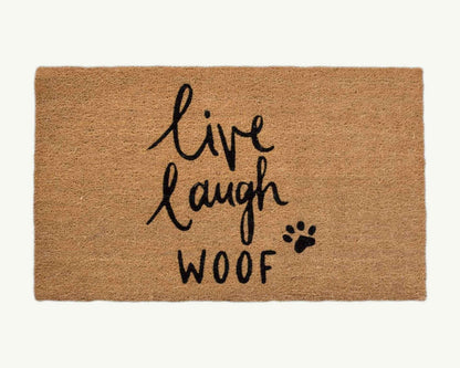 live laugh woof - convertible entrance doormat-4 Cats & Dogs Home Furnishings Inc