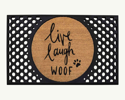 live laugh woof - convertible entrance doormat-4 Cats & Dogs Home Furnishings Inc