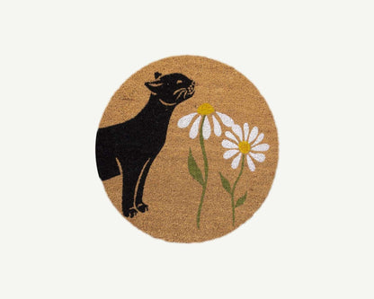 spring kitty sniffs the daisies - convertible entrance doormat -4 Cats & Dogs Home Furnishings Inc